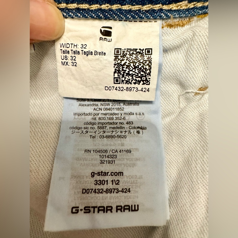 G-Star Raw Men’s Denim Shorts 3301 Straight, size 32 - Picture 8 of 15